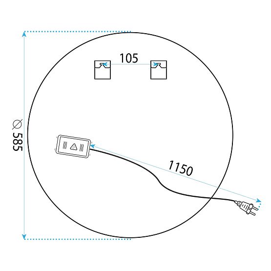 WAND-LED-SPIEGEL 60cm BAS