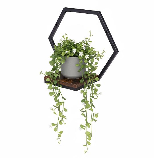 Wandblumentopf hängendes Regal für Pflanzen Dekoration Loft Hexagon ModernHome