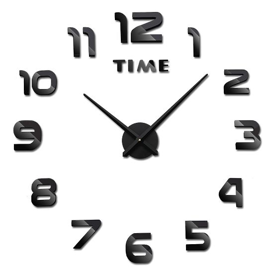 Wanduhr DIY NEPRI 65 - 130 cm - schwarz 3D
