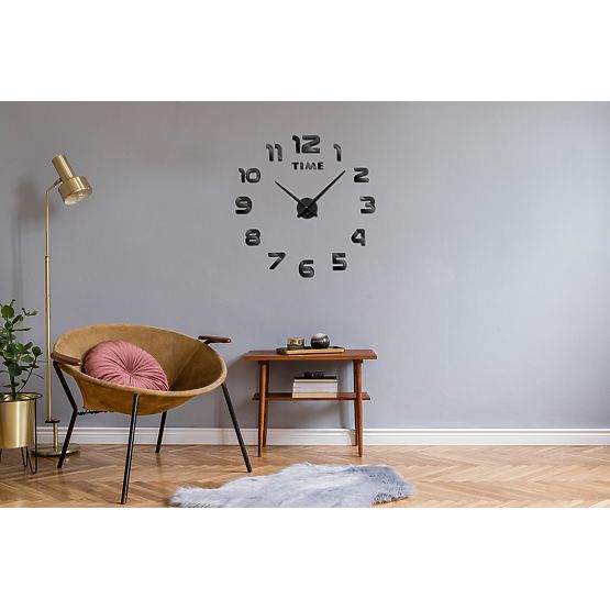 Wanduhr DIY NEPRI 65 - 130 cm - schwarz 3D