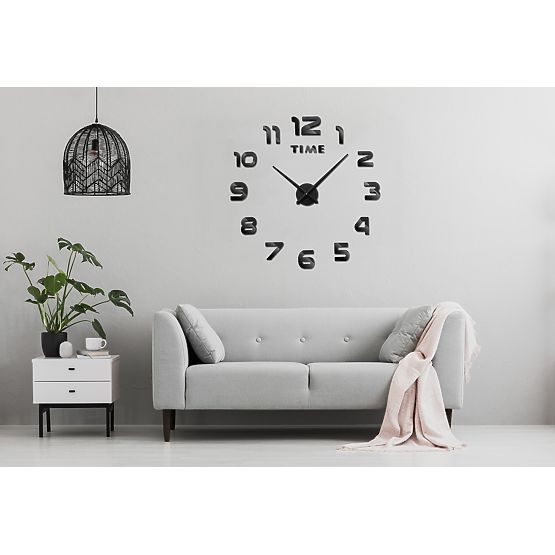 Wanduhr DIY NEPRI 65 - 130 cm - schwarz 3D