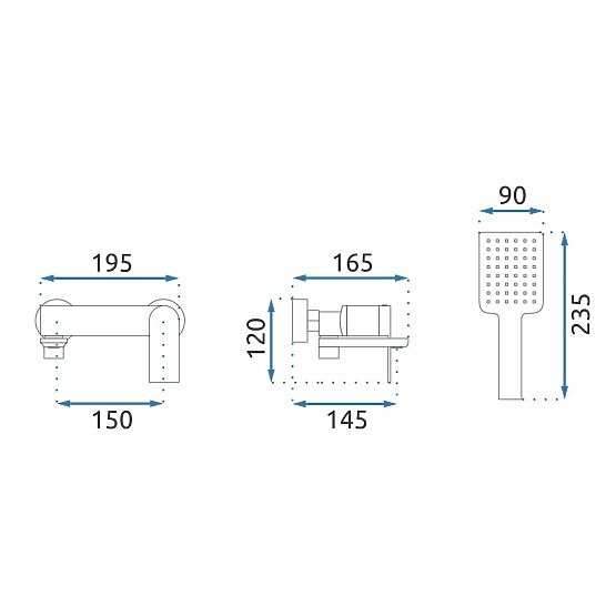 Wannenarmatur REA STORM Gebürstetes Kupfer
