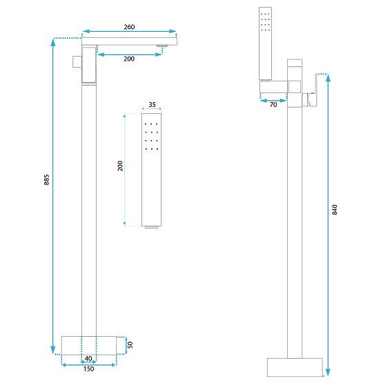 Wannenarmatur Rea TERY Gold