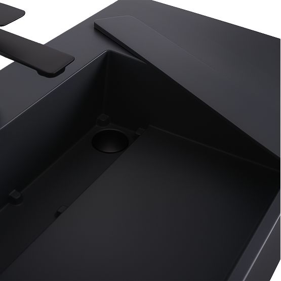 Waschbecken aus Konglomerat Archi 75 CM Grau Matt