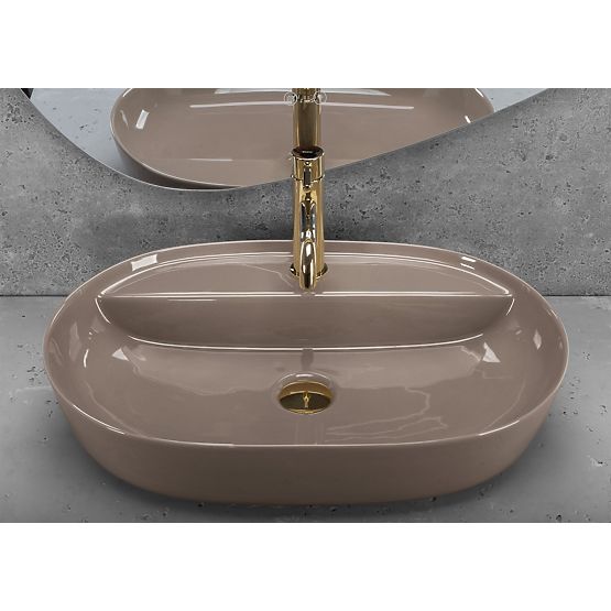 Waschbecken REA Aura 61 Beige Glänzend