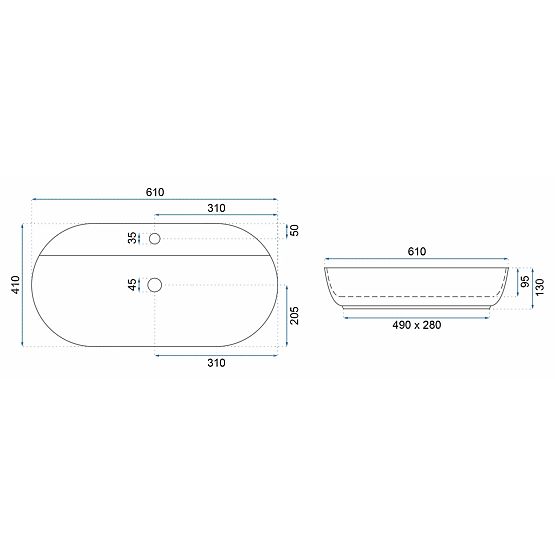 Waschbecken REA Aura 61 Marmo Shiny