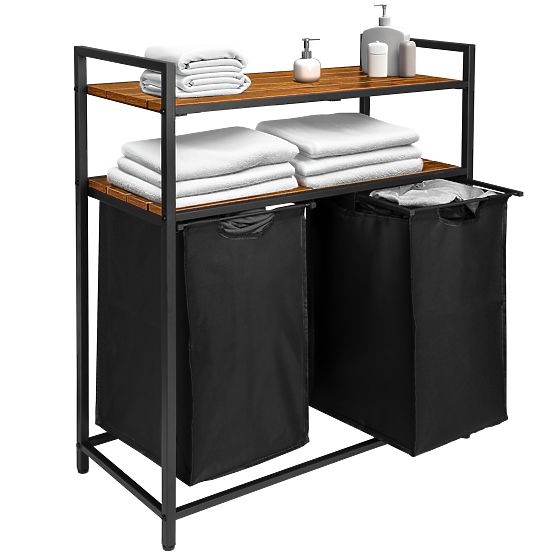 Wäschekorb mit Regalen 2 Kammern MIRUN