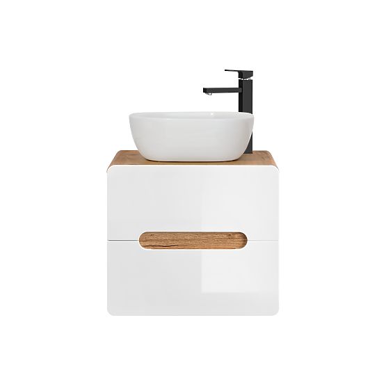 Waschtischunterschrank für Aufsatzwaschbecken 60 cm 2 Schubladen