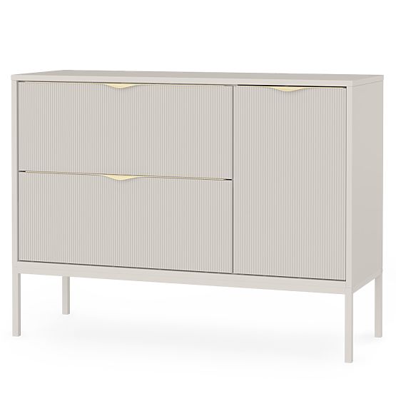 Waschtischunterschrank Livia 100 cm, kaschmir, Metallfüße, geriffelt