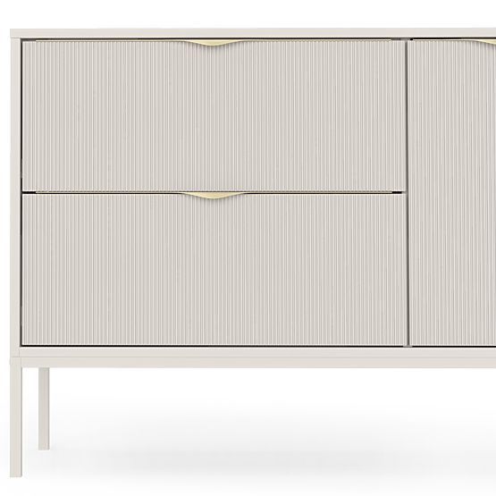 Waschtischunterschrank Livia 100 cm, kaschmir, Metallfüße, geriffelt