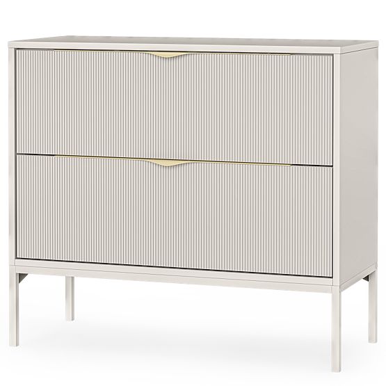 Waschtischunterschrank Livia 80 cm, kaschmirfarben, Metallfüße, gerillt