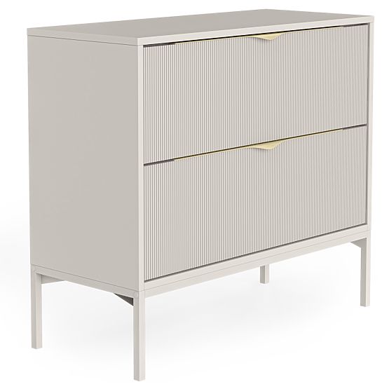 Waschtischunterschrank Livia 80 cm, kaschmirfarben, Metallfüße, gerillt