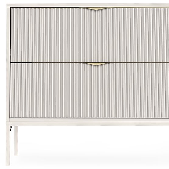Waschtischunterschrank Livia 80 cm, kaschmirfarben, Metallfüße, gerillt