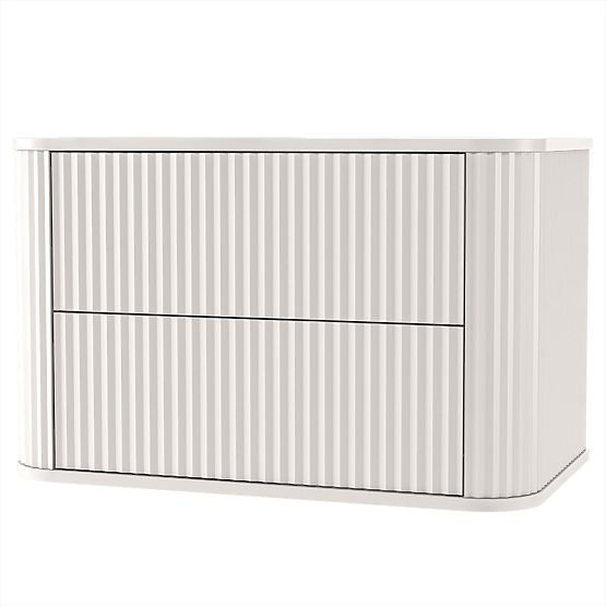 Waschtischunterschrank Nuvia 80 cm, kaschmirfarben, abgerundet, gerillt
