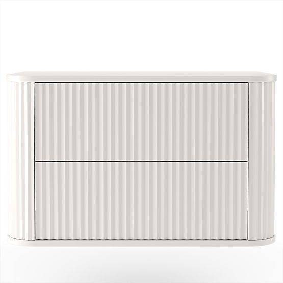 Waschtischunterschrank Nuvia 80 cm, kaschmirfarben, abgerundet, gerillt