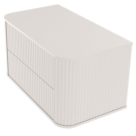Waschtischunterschrank Nuvia 80 cm, kaschmirfarben, abgerundet, gerillt