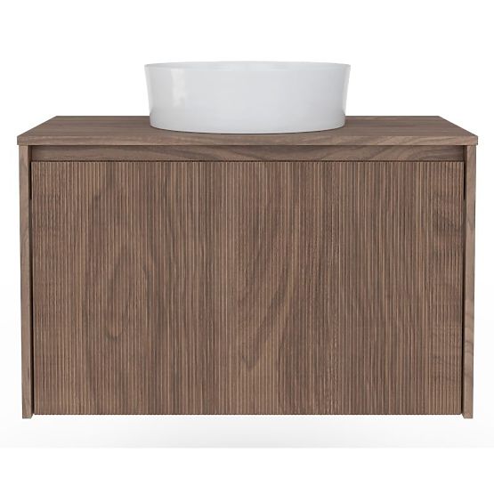 Waschtischunterschrank Pezzo 80 cm, Nussbaum, gerillt