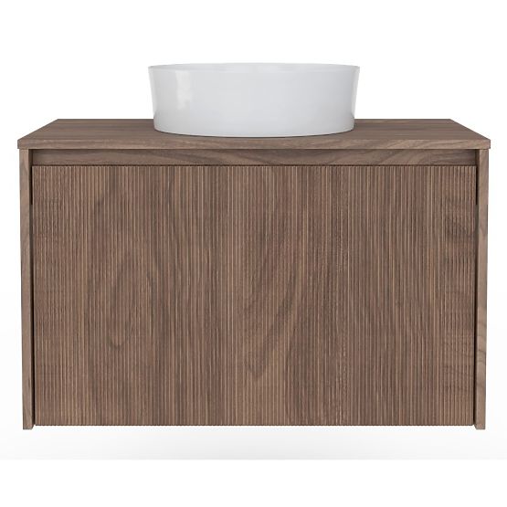 Waschtischunterschrank Pezzo 80 cm, Nussbaum, gerillt