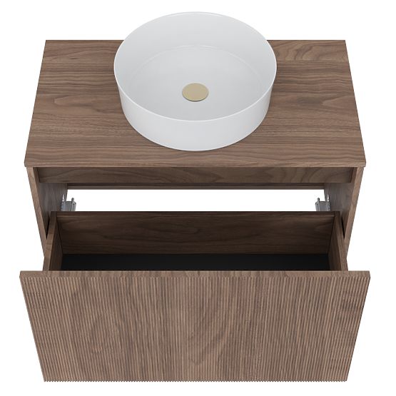 Waschtischunterschrank Pezzo 80 cm, Nussbaum, gerillt