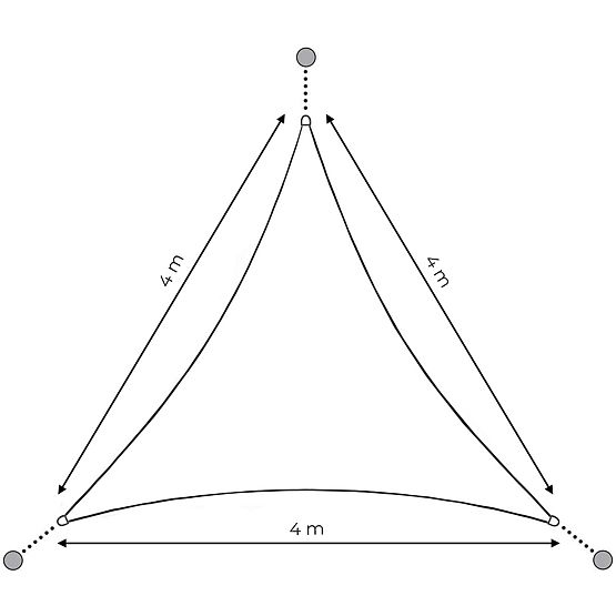 Wasserabweisendes Sonnensegel 4x4x4m ModernHome - grau