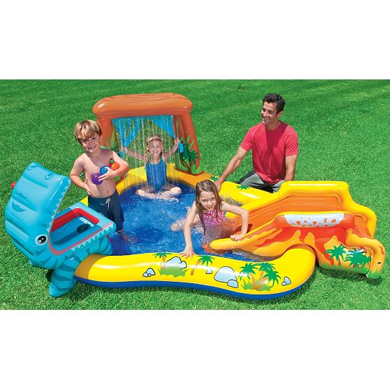 Wasserpool Kinderspielplatz mit Rutsche und Fontäne Intex 57444