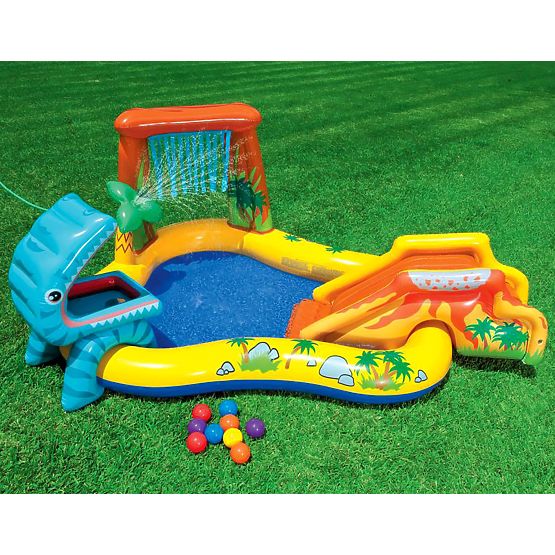 Wasserpool Kinderspielplatz mit Rutsche und Fontäne Intex 57444
