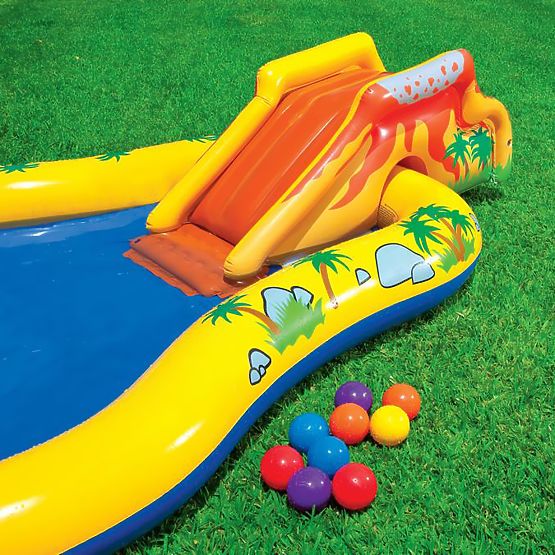 Wasserpool Kinderspielplatz mit Rutsche und Fontäne Intex 57444