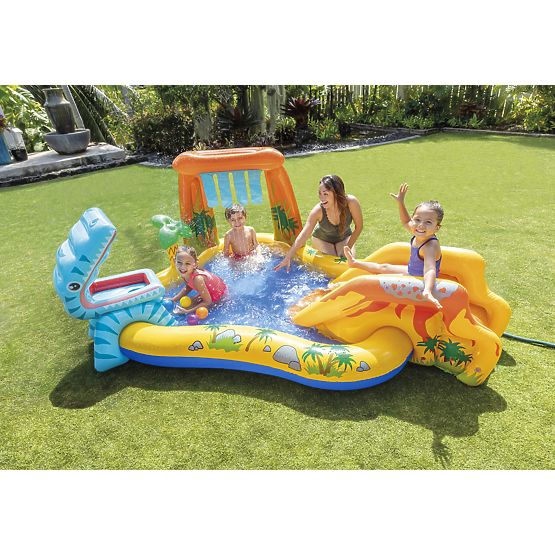 Wasserpool Kinderspielplatz mit Rutsche und Fontäne Intex 57444