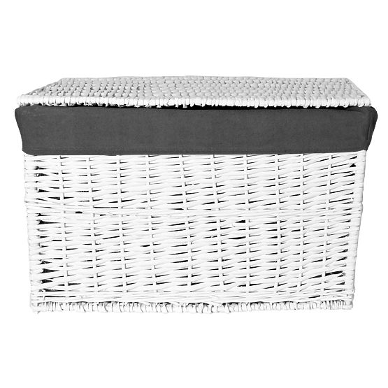 Weidenkiste 65L 56x34x34 cm weiß-grau