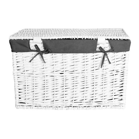 Weidenkiste 65L 56x34x34 cm weiß-grau