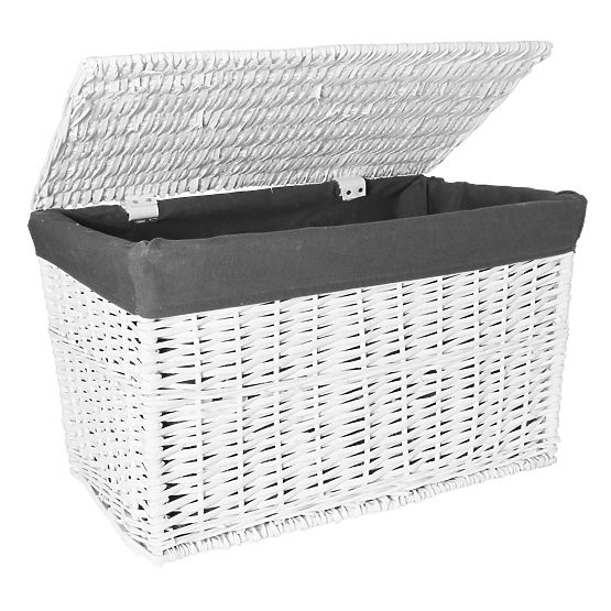 Weidenkorb 105L 66x40x40 cm weiß-grau