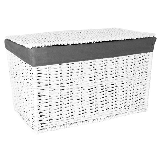 Weidenkorb 105L 66x40x40 cm weiß-grau