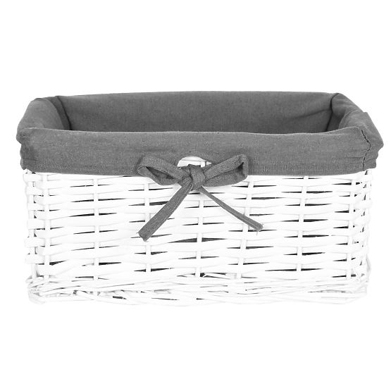 Weidenkorb 30x20x15 cm - weiß-grau