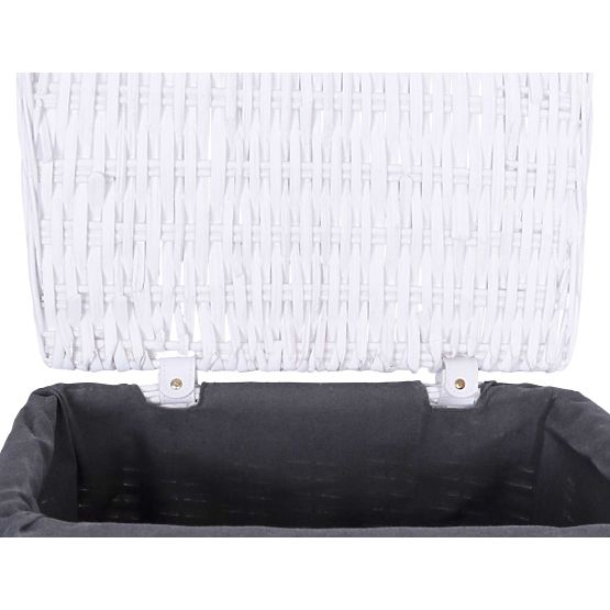 Weidenkorb 40x30x60 cm - 72L - weiß-grau