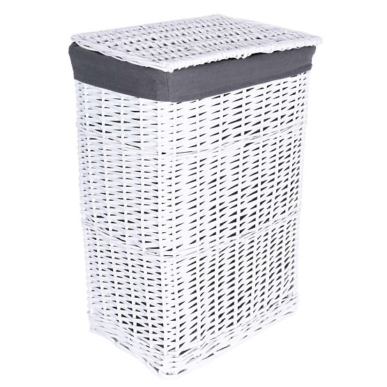 Weidenkorb 48x36x66 cm - 114L - weiß-grau