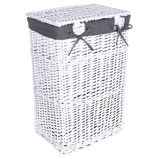 Weidenkorb 48x36x66 cm - 114L - weiß-grau