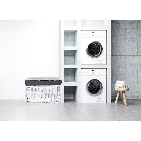 Weidenkorb 76x46x46 cm - 160L - weiß-grau