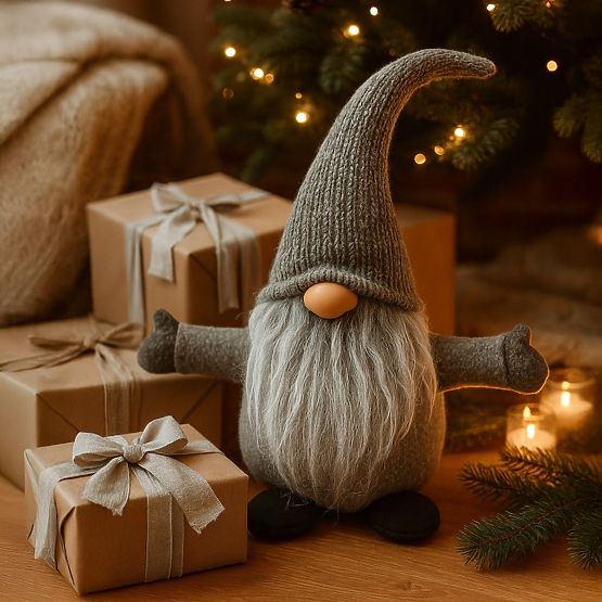 Weihnachtself 35 cm YX045 GRAU