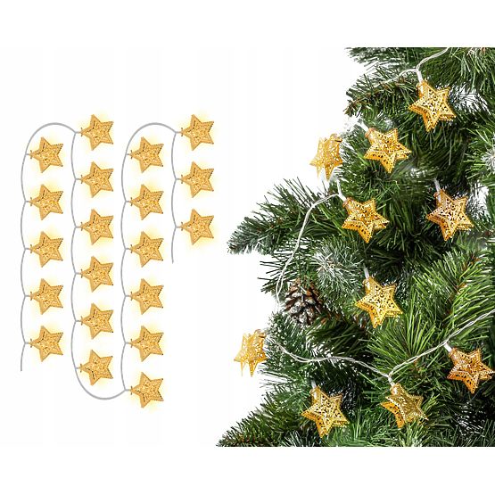 Weihnachtslichter Girlande LED Goldene Sterne 391020