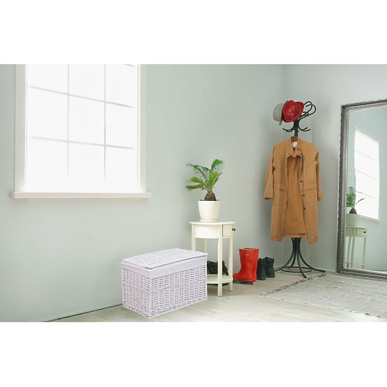 Weiße Weiden-Truhe 160 L