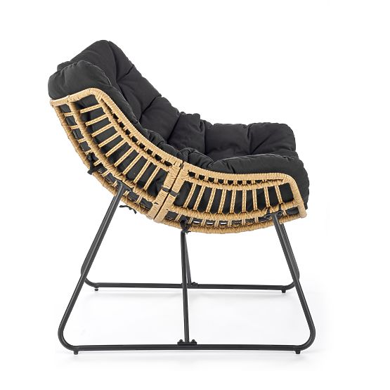 WHISPER Sessel - schwarz / natur