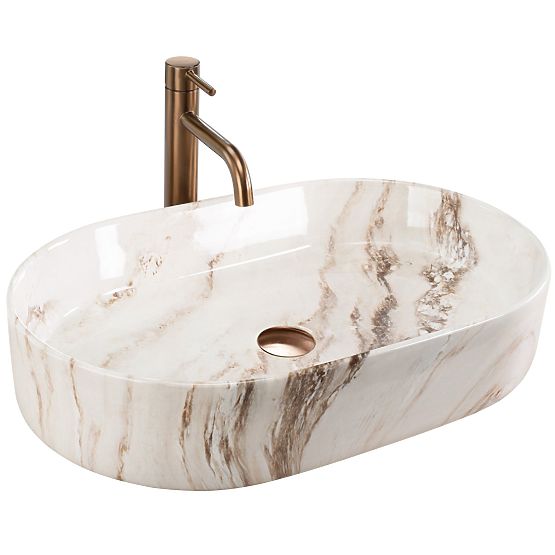 Zeitloses Aufsatzwaschbecken Rea Nadia 60 Marrone