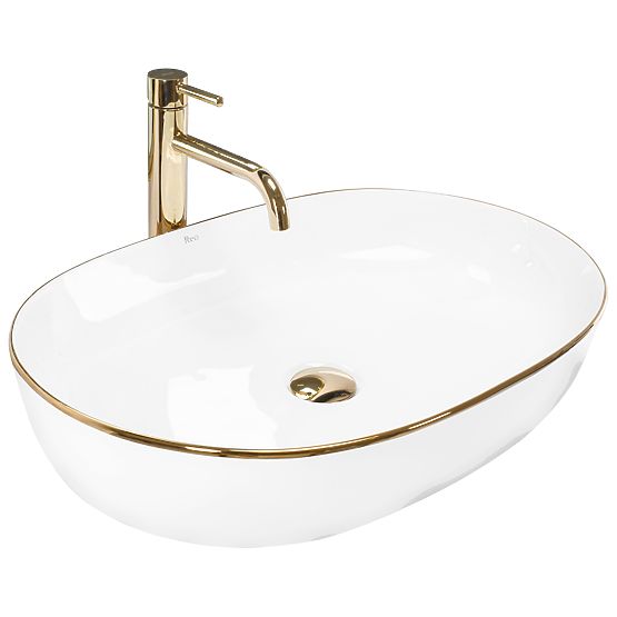 Zeitloses Waschbecken Rea CLEO 61 Gold Edge