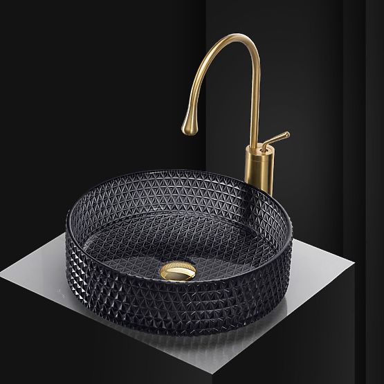 Zeitloses Waschbecken Rea Cristal 35 Schwarz