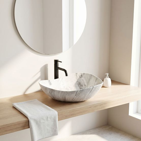 Zeitloses Waschbecken Rea Dora Stone
