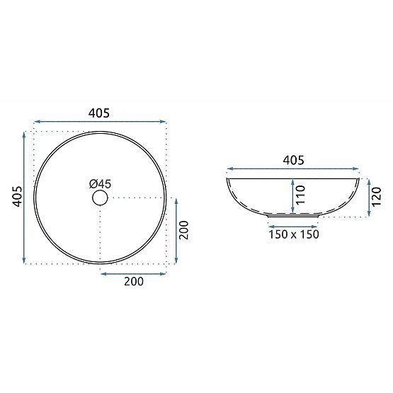 Zeitloses Waschbecken Rea Fibo schwarz matt