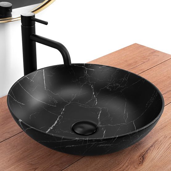 Zeitloses Waschbecken Rea Fibo schwarz matt