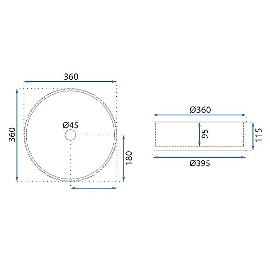 Zeitloses Waschbecken Rea Ingrid 36 Schwarz