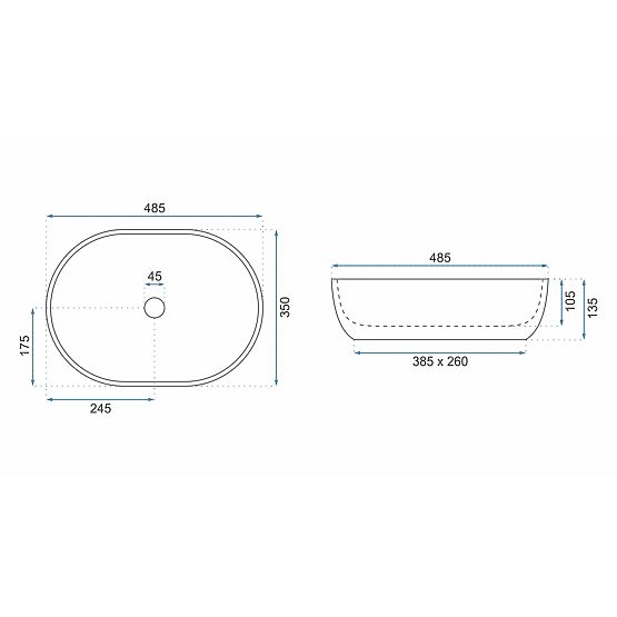 Zeitloses Waschbecken Rea Lara Beige