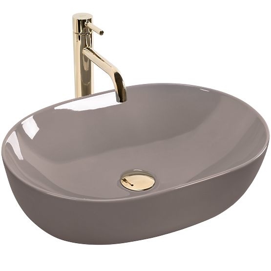 Zeitloses Waschbecken Rea Lisa Beige Shiny